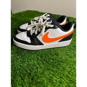 Nike Kids Court Borough Low 2 White Black Orange BQ5448-115 Size 4Y